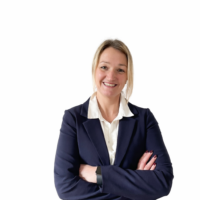 Professional woman in navy blazer Professional woman in navy blazer